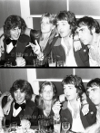 Paul McCartney, Linda, John Mayhall, singer and Keith Moon, drummer. 1975