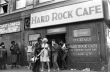 Hard Rock Cafe.  Jimi Hendrix, Marilyn Monroe, James Dean Look alikes, 1982.